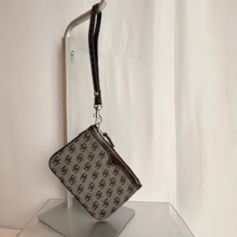 Dooney & Bourke Signature Db Canvas Wristlet Brow… - image 2